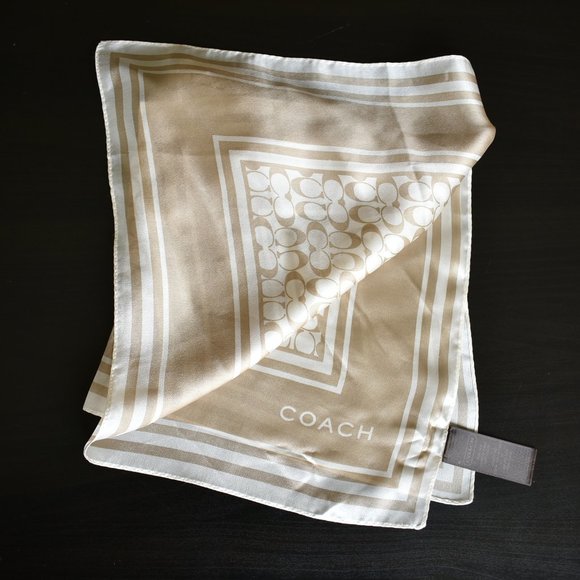 COACH Signature Silk Scarf - Picture 3 of 9